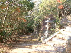 左奥の石段を下がって行きます。